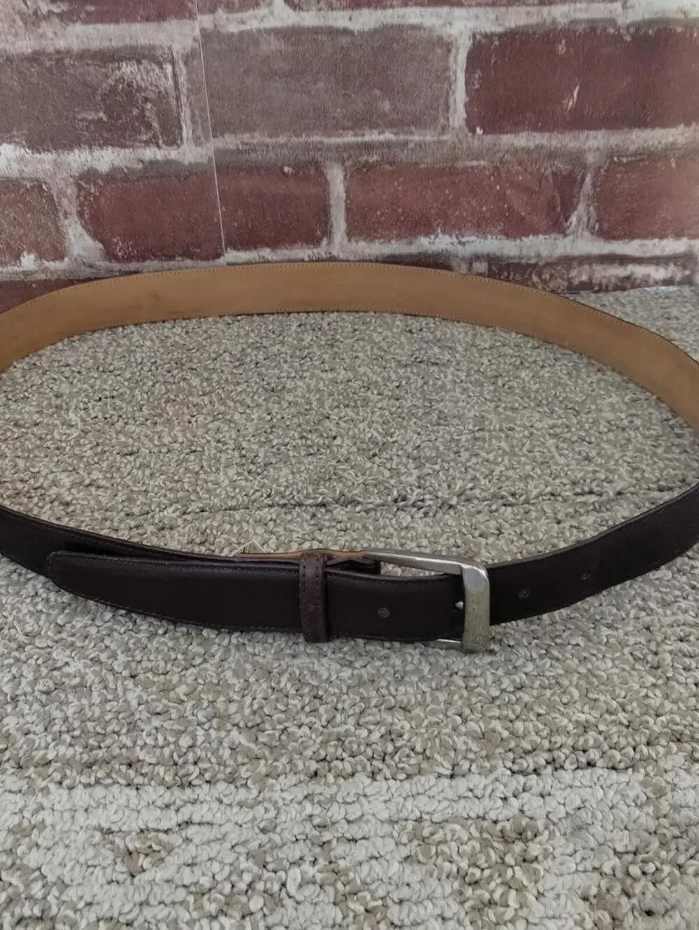 Harold Powell Leather Belt Size 38 Made In Italy Genuine Brown